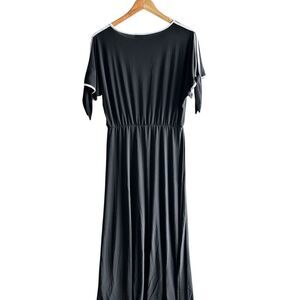 Chaus‎ New York Dress Black Maxi Fit & Flare Witchcore Goth Medium Cocktail NWT